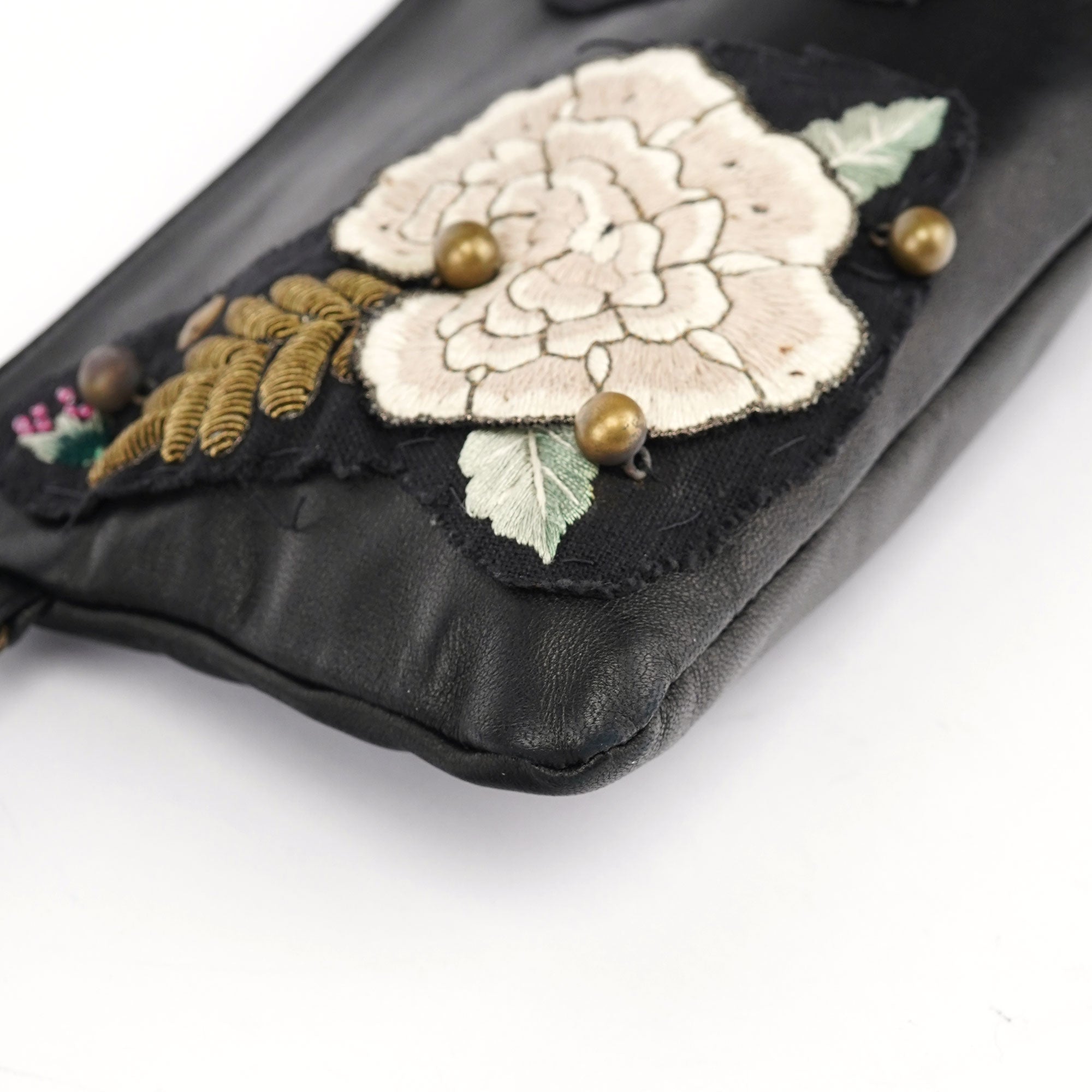 Chloé Black Calfskin Embellished Clutch Bag
