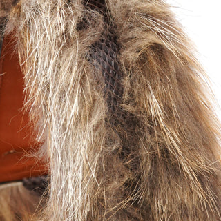 Chloe Black Calfskin Fur Python Handle Shoulder Bag