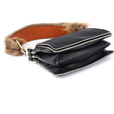 Chloe Black Calfskin Fur Python Handle Shoulder Bag