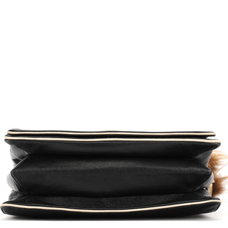 Chloe Black Calfskin Fur Python Handle Shoulder Bag
