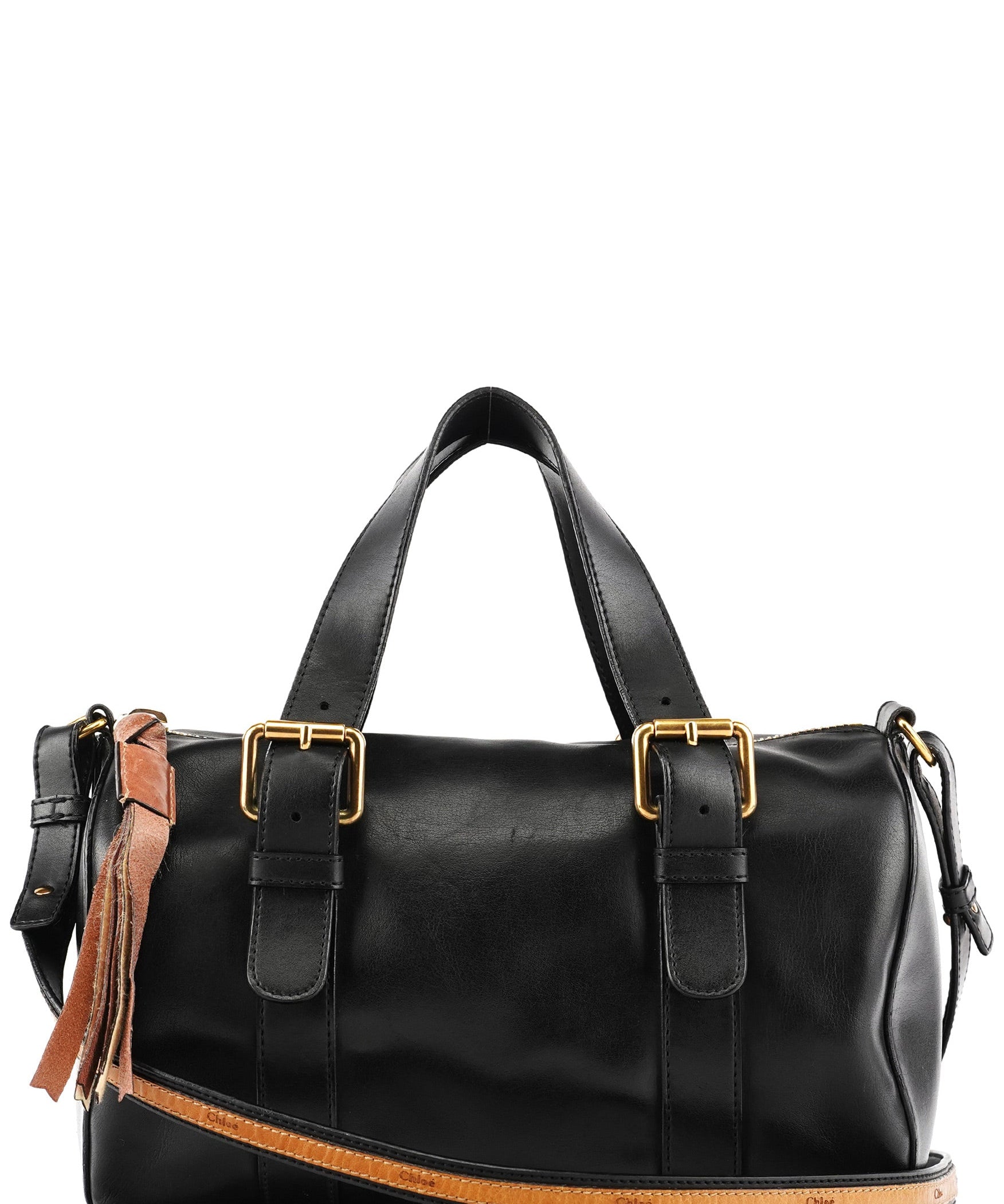 Chloe Black Calfskin Leather Boston 2-Way Bag