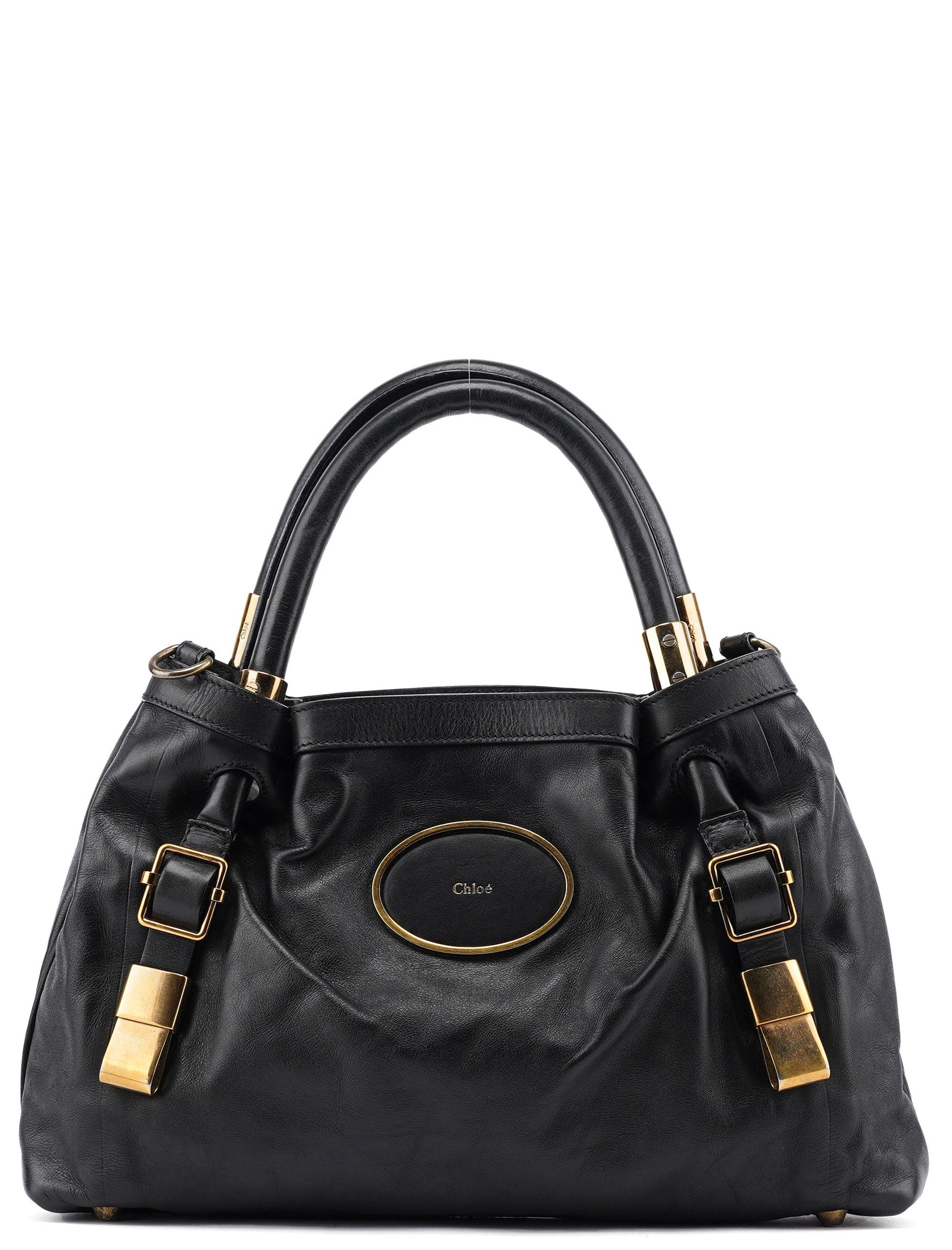 Chloé Black Calfskin Leather Tote Bag