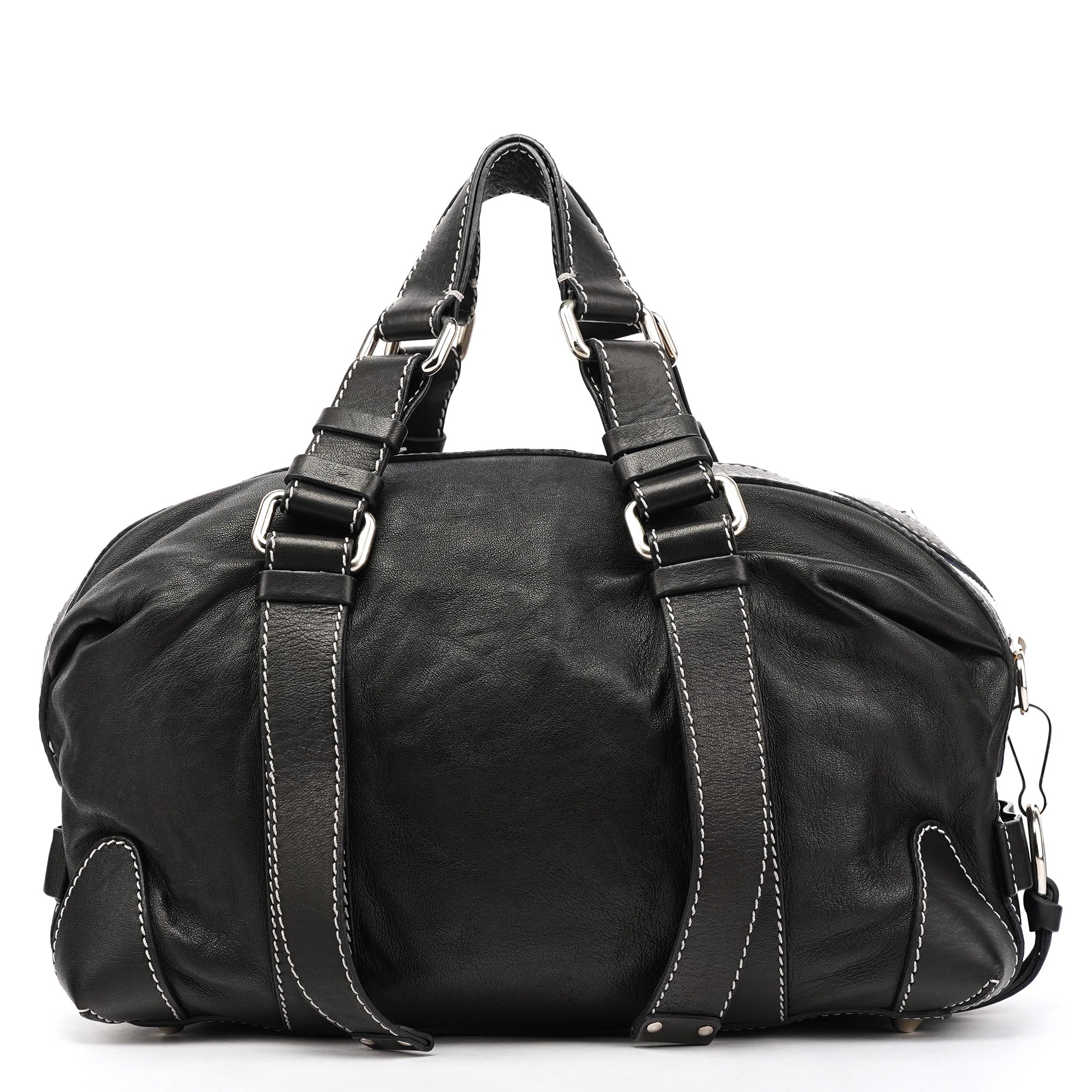 Chloé Black Calfskin Patsy Boston Bowling Bag