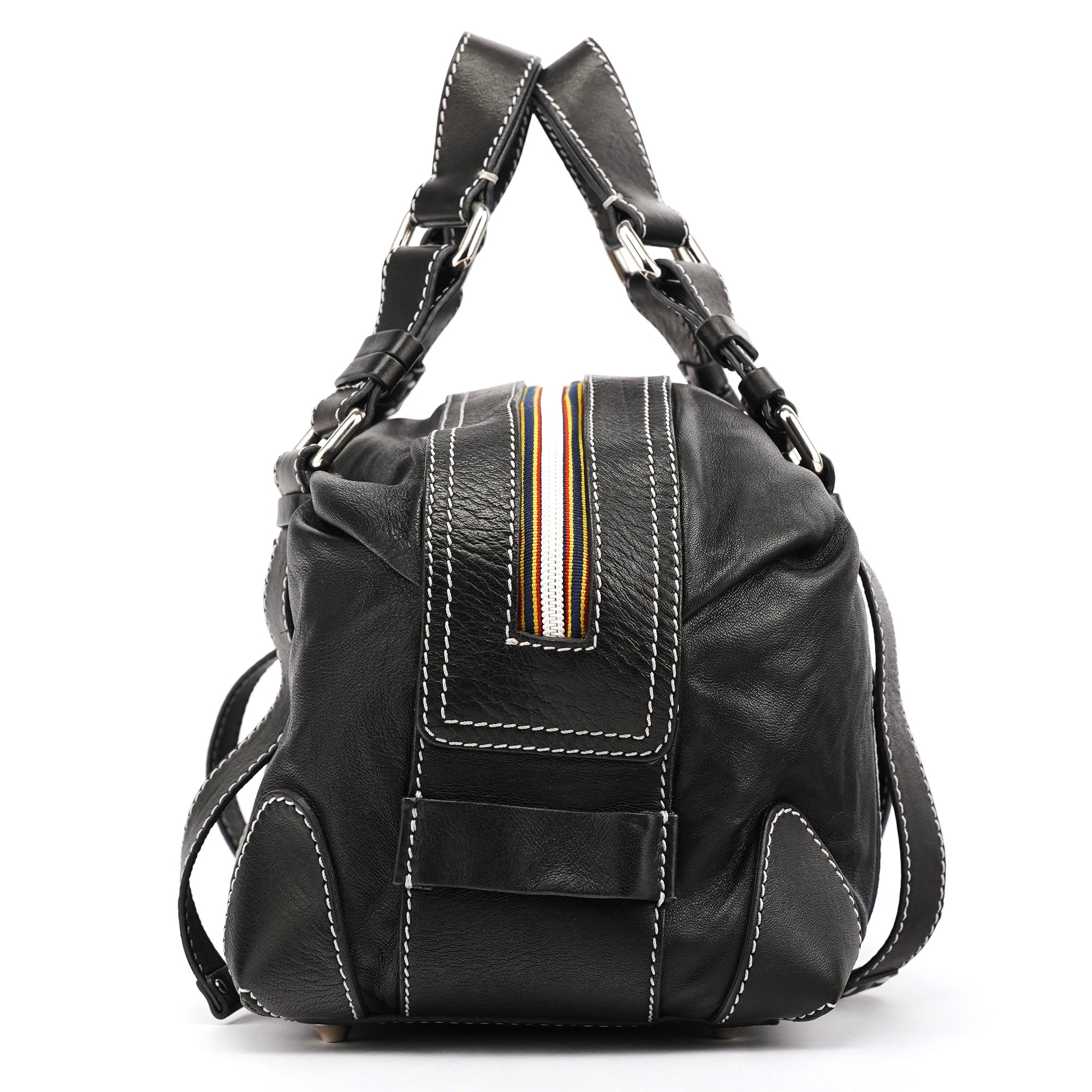 Chloé Black Calfskin Patsy Boston Bowling Bag
