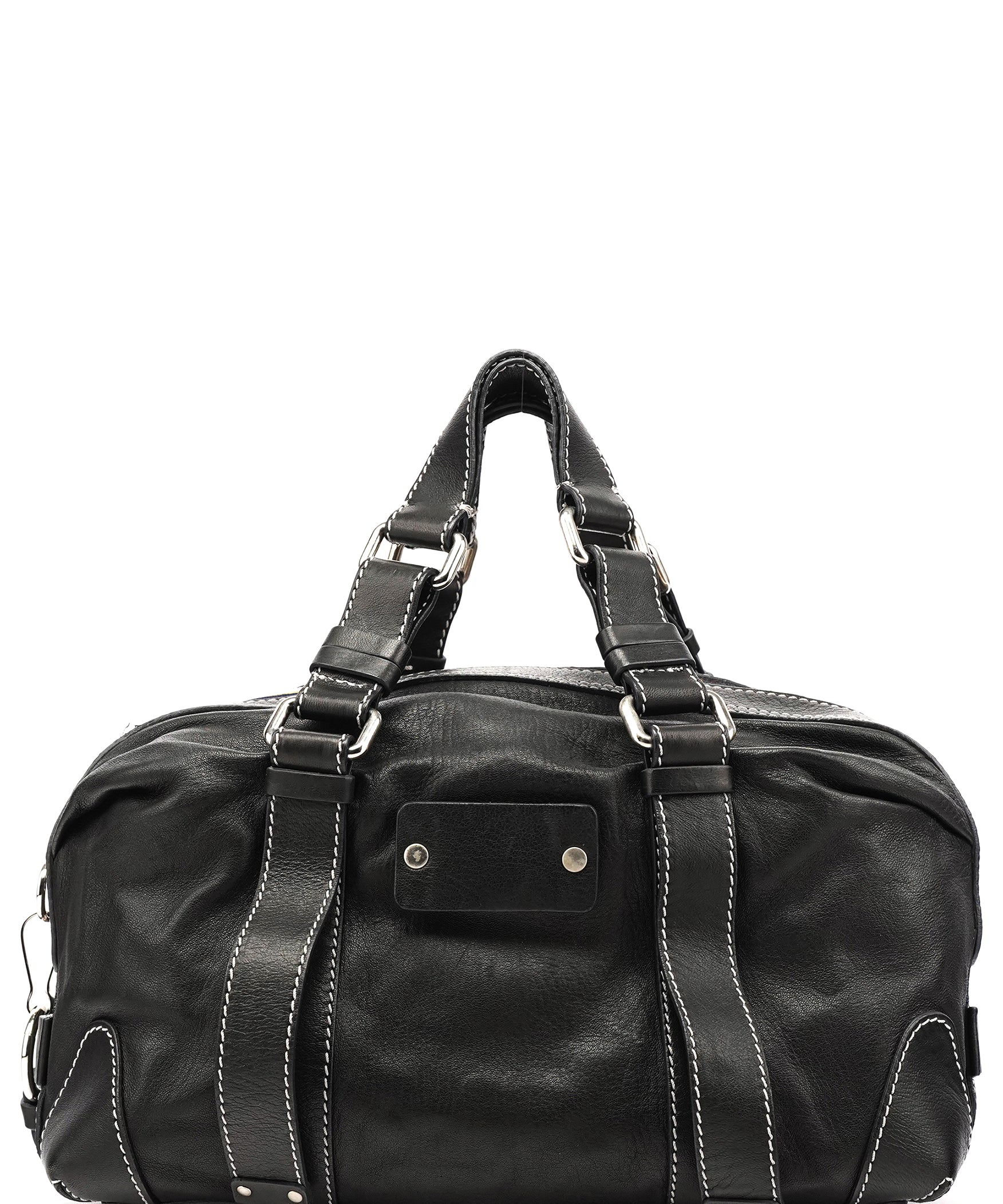 Chloé Black Calfskin Patsy Boston Bowling Bag
