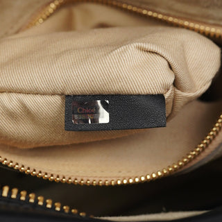 Chloe Black Calfskin Studded Paraty 2-Way Bag