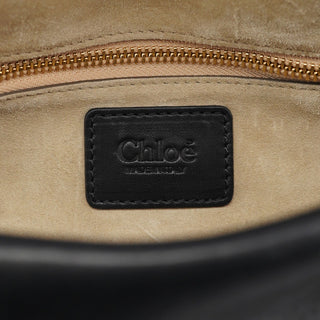 Chloe Black Calfskin Studded Paraty 2-Way Bag
