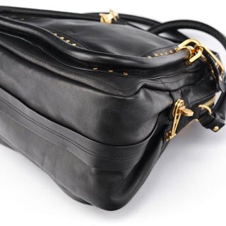 Chloe Black Calfskin Studded Paraty 2-Way Bag