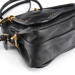 Chloe Black Calfskin Studded Paraty 2-Way Bag