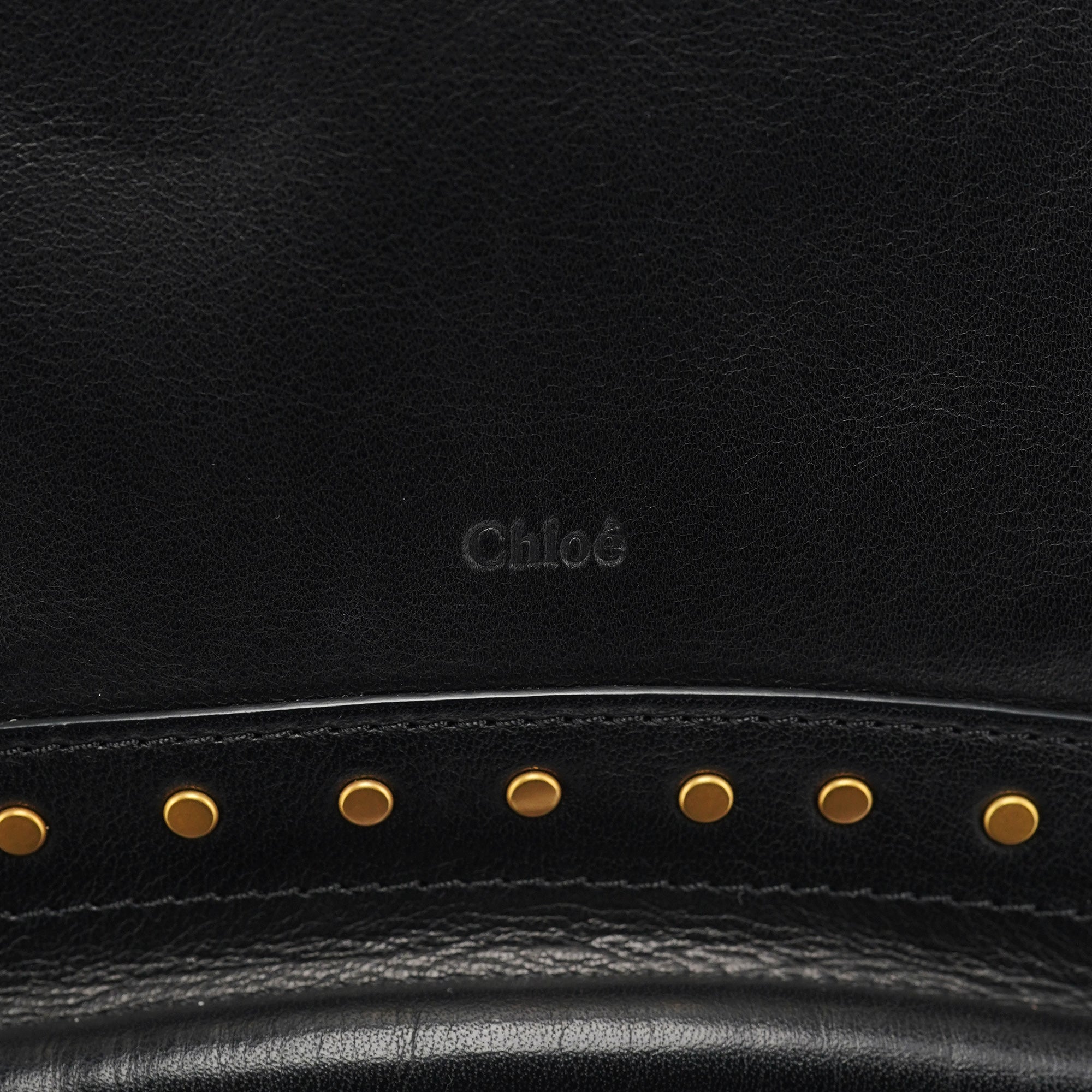 Chloé Sac deux portés Paraty clouté en cuir de veau noir