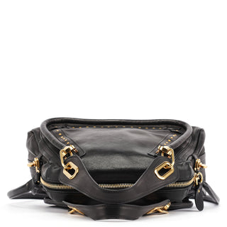 Chloe Black Calfskin Studded Paraty 2-Way Bag