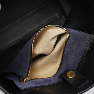 Chloe Black Calfskin Zippered Tote Bag