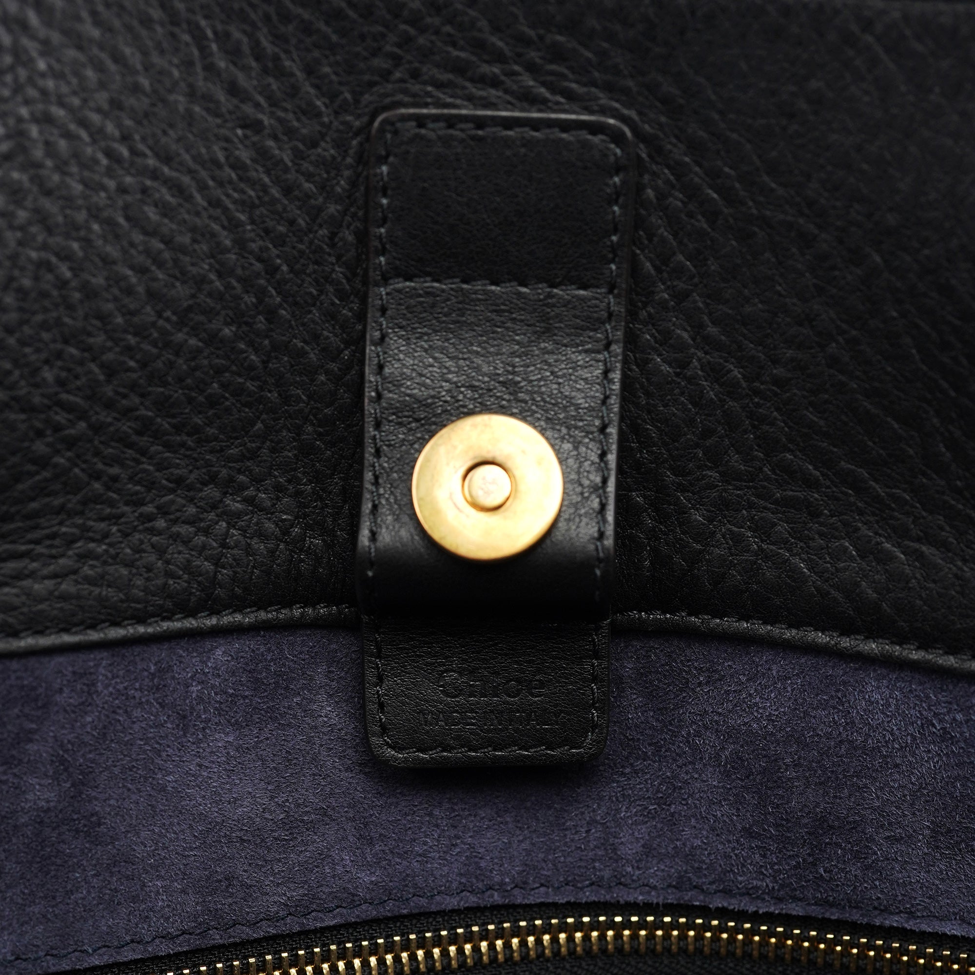 Chloe Black Calfskin Zippered Tote Bag
