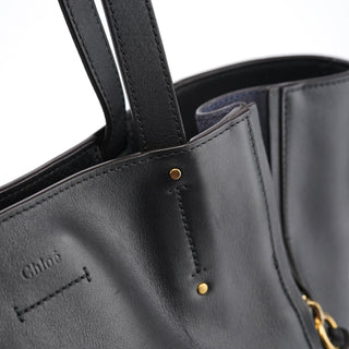 Chloe Black Calfskin Zippered Tote Bag