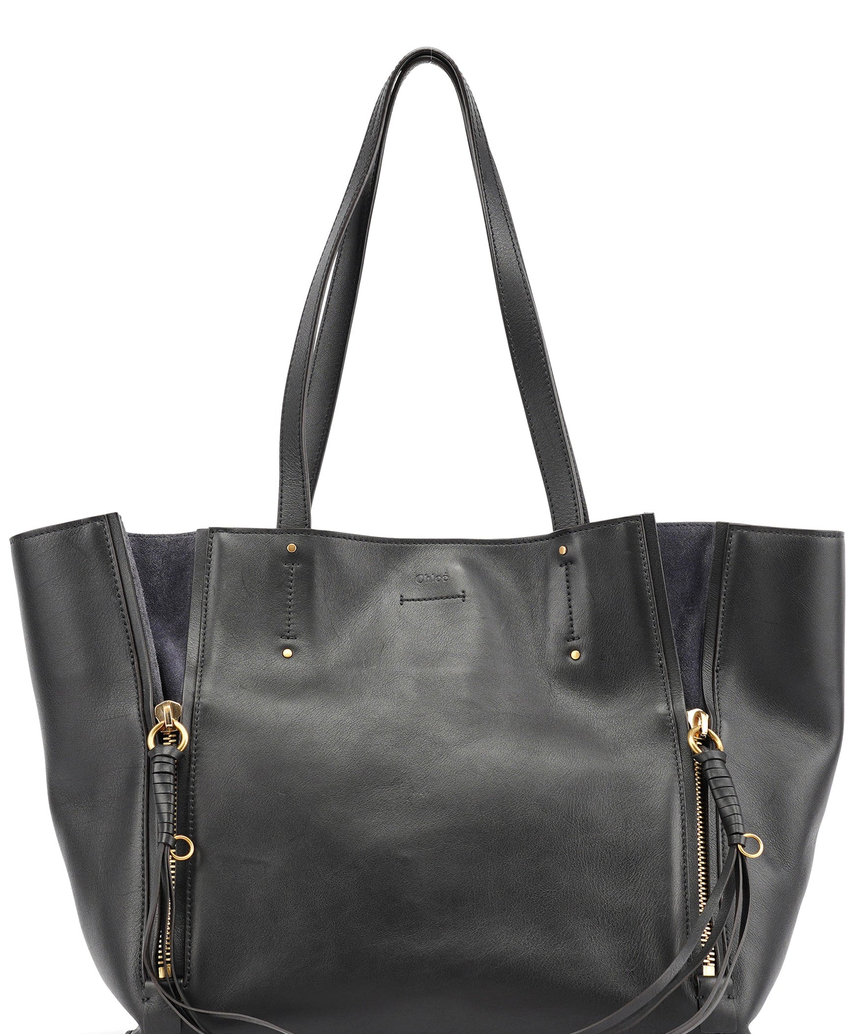 Chloe Black Calfskin Zippered Tote Bag