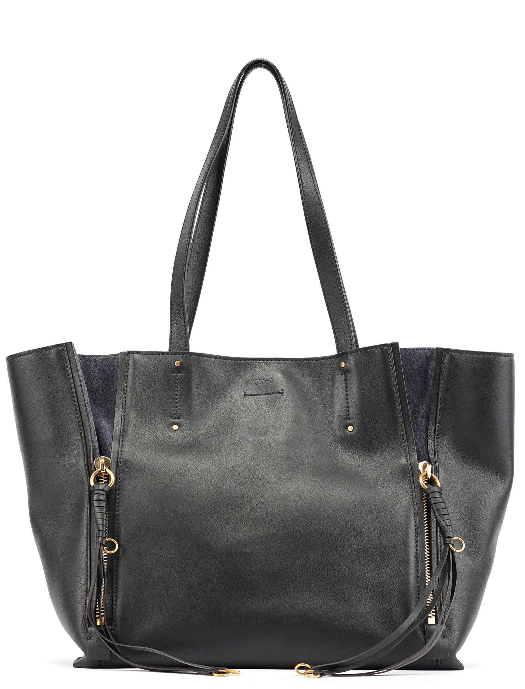 Chloe Black Calfskin Zippered Tote Bag