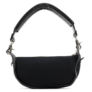 Chloe Black Canvas Logo Shoulder Bag