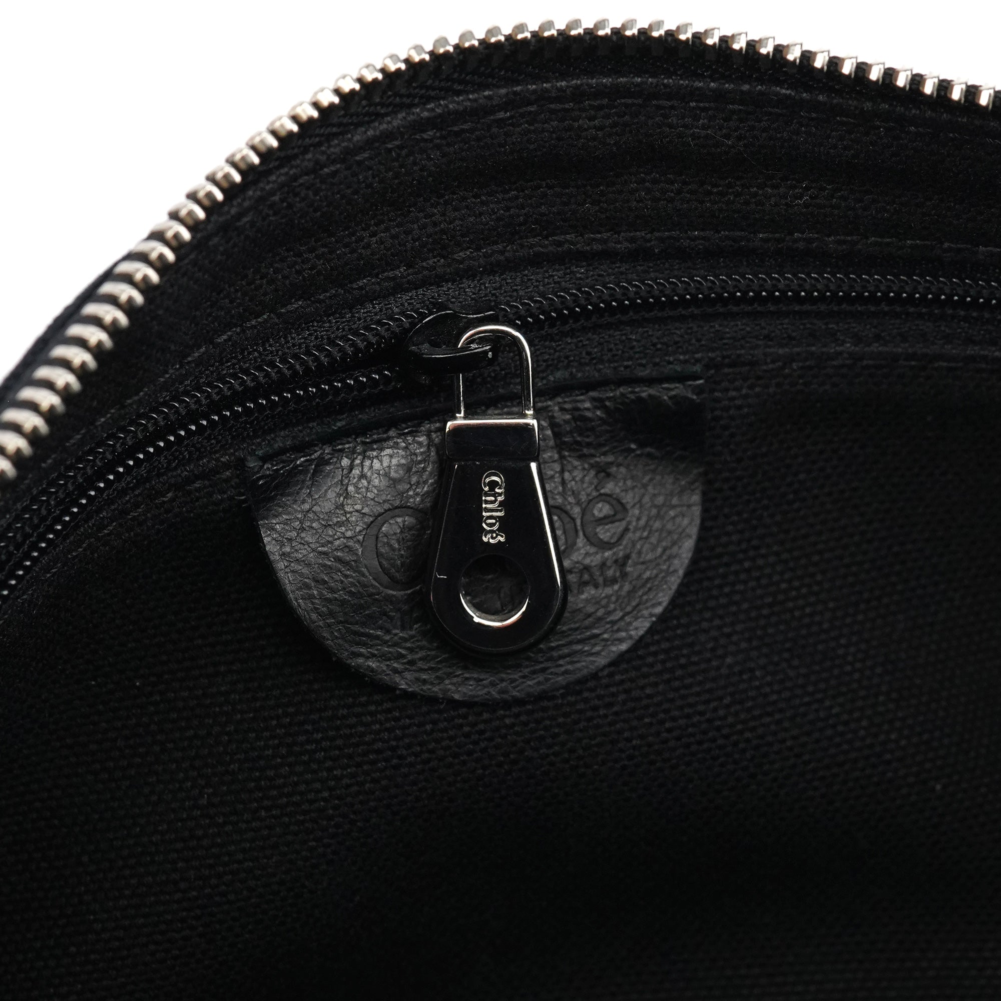 Chloe Black Canvas Logo Shoulder Bag