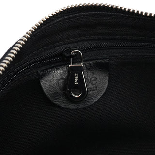 Chloe Black Canvas Logo Shoulder Bag