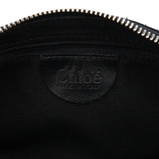 Chloe Black Canvas Logo Shoulder Bag
