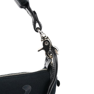 Chloe Black Canvas Logo Shoulder Bag