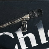 Chloe Black Canvas Logo Shoulder Bag