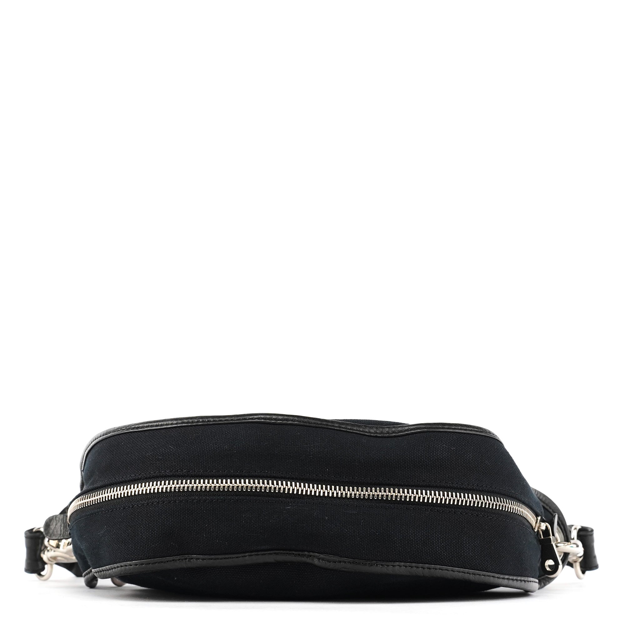 Chloe Black Canvas Logo Shoulder Bag