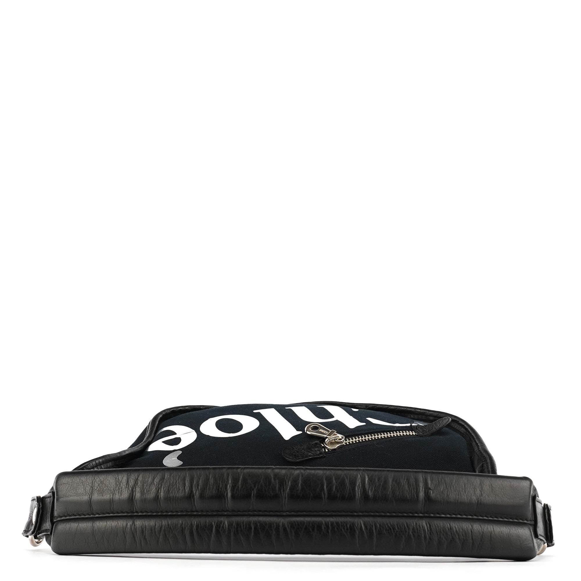 Chloe Black Canvas Logo Shoulder Bag