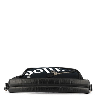 Chloe Black Canvas Logo Shoulder Bag