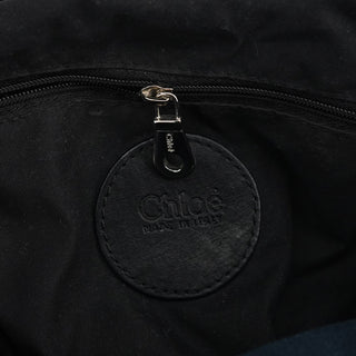 Chloe Black Canvas Silver Logo Tote Bag
