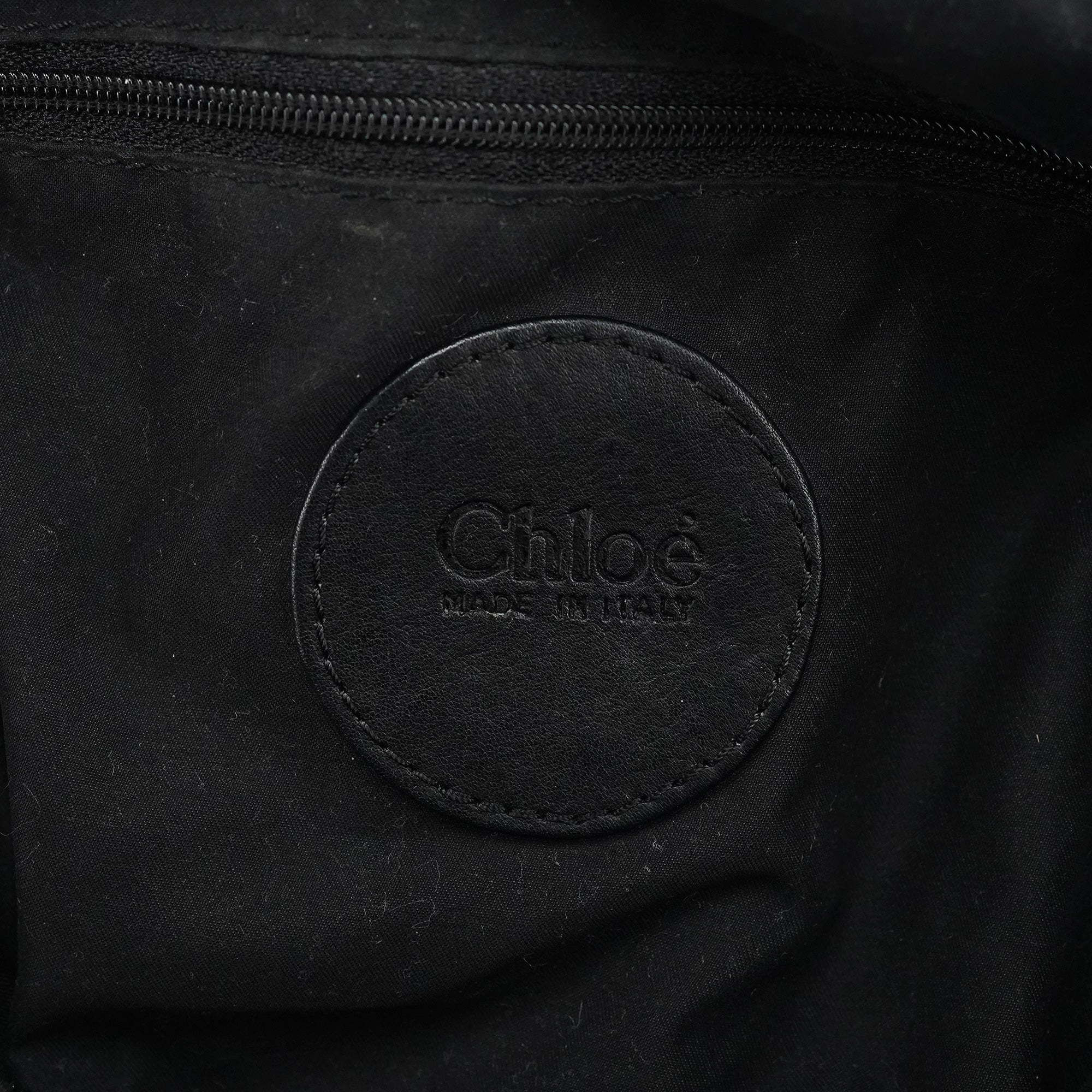 Chloé Tote Bag aus schwarzem Canvas mit silbernem Logo