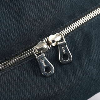 Chloe Black Canvas Silver Logo Tote Bag