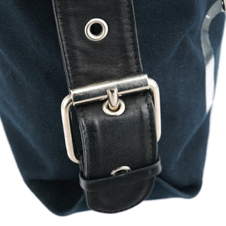 Chloe Black Canvas Silver Logo Tote Bag