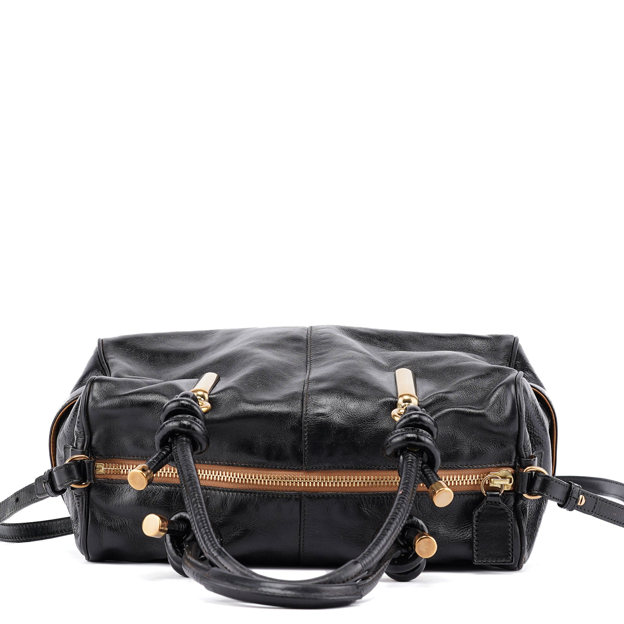 Chloé Black Gloss Leather Knot Tote Bag