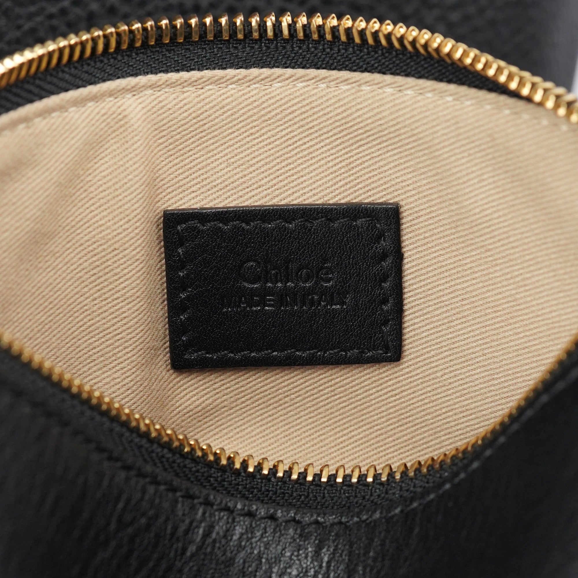 Chloé Black Gold Leather Tote Bag