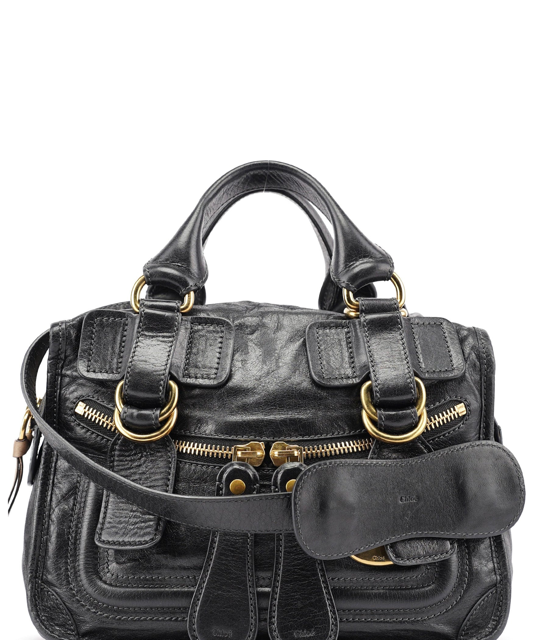 Chloé Black Lambskin Bay 2-Way Bag