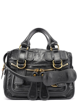 Chloé Black Lambskin Bay 2-Way Bag