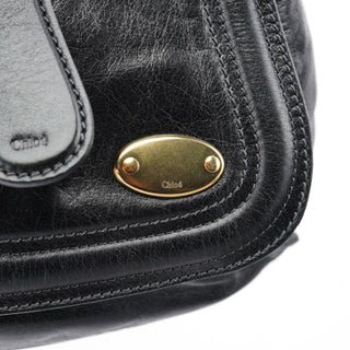 Chloé Black Lambskin Bay Shoulder Bag