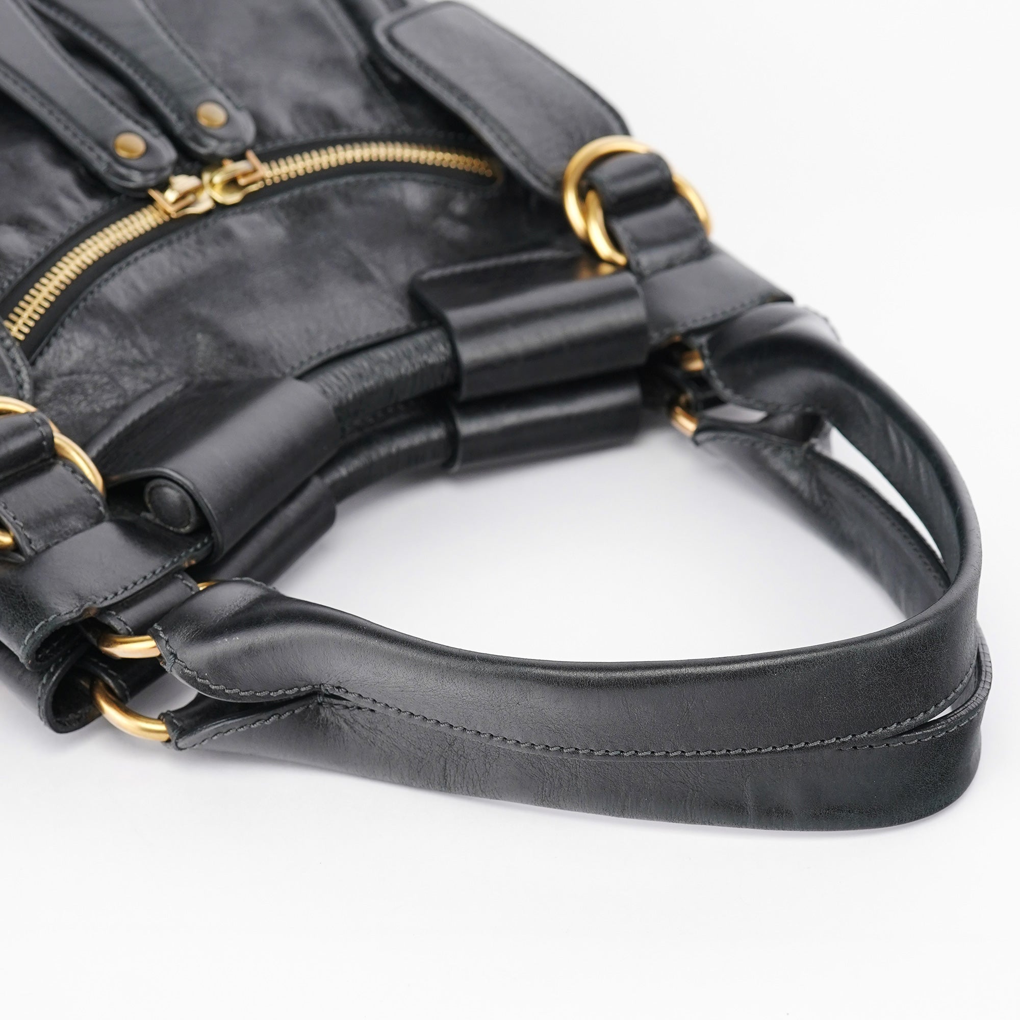 Chloé Black Lambskin Bay Shoulder Bag