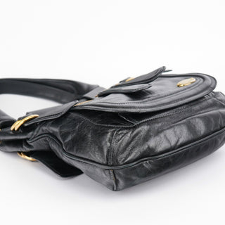 Chloé Black Lambskin Bay Shoulder Bag