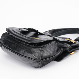 Chloé Black Lambskin Bay Shoulder Bag