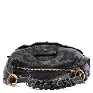 Chloé Black Lambskin Knot Handle Hobo Shoulder Bag