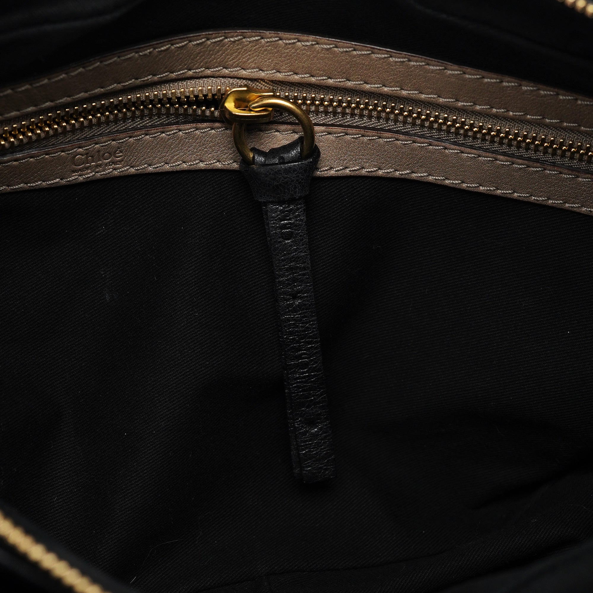 Chloe Black Lambskin Leather Bay Tote Bag
