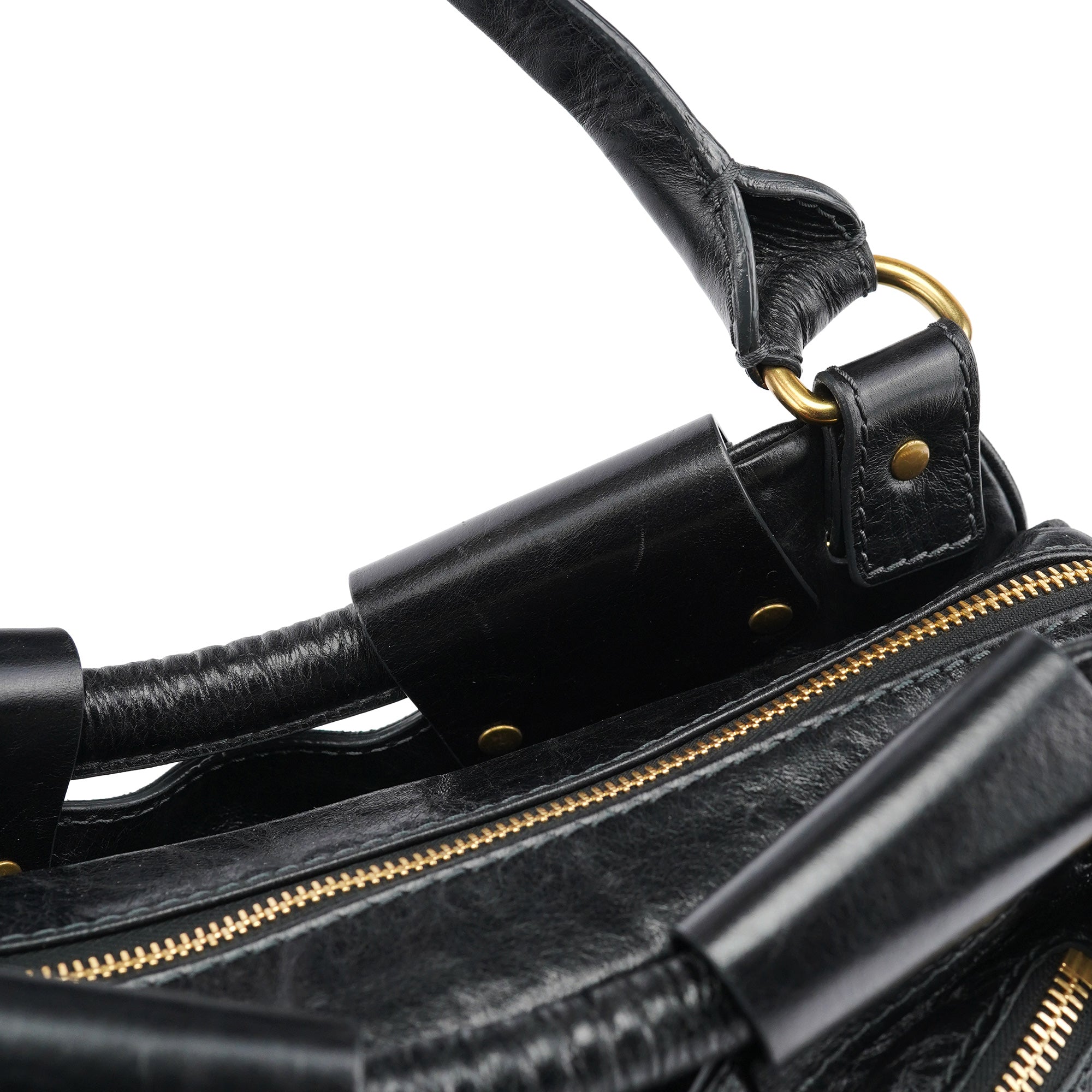Chloe Black Lambskin Leather Bay Tote Bag