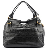 Chloe Black Lambskin Leather Bay Tote Bag
