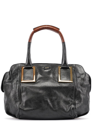 Chloé Black Lambskin Leather Tote Bag