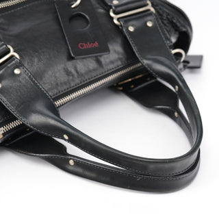 Chloé Black Lambskin Leather Tote Bag