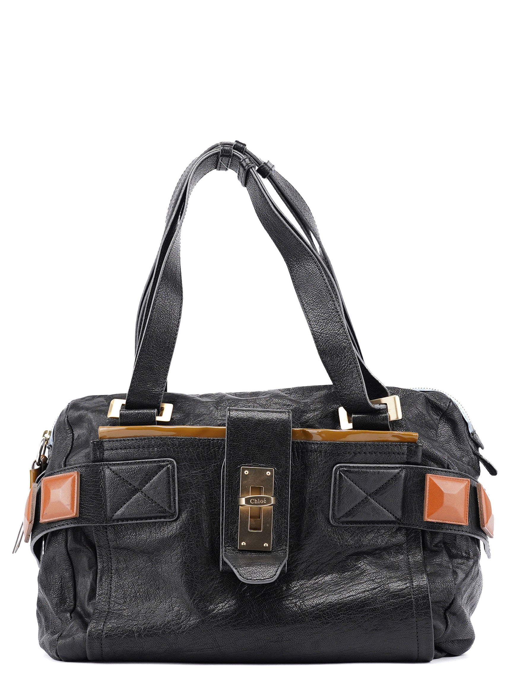 Chloe Black Lambskin Leather Tote Bag