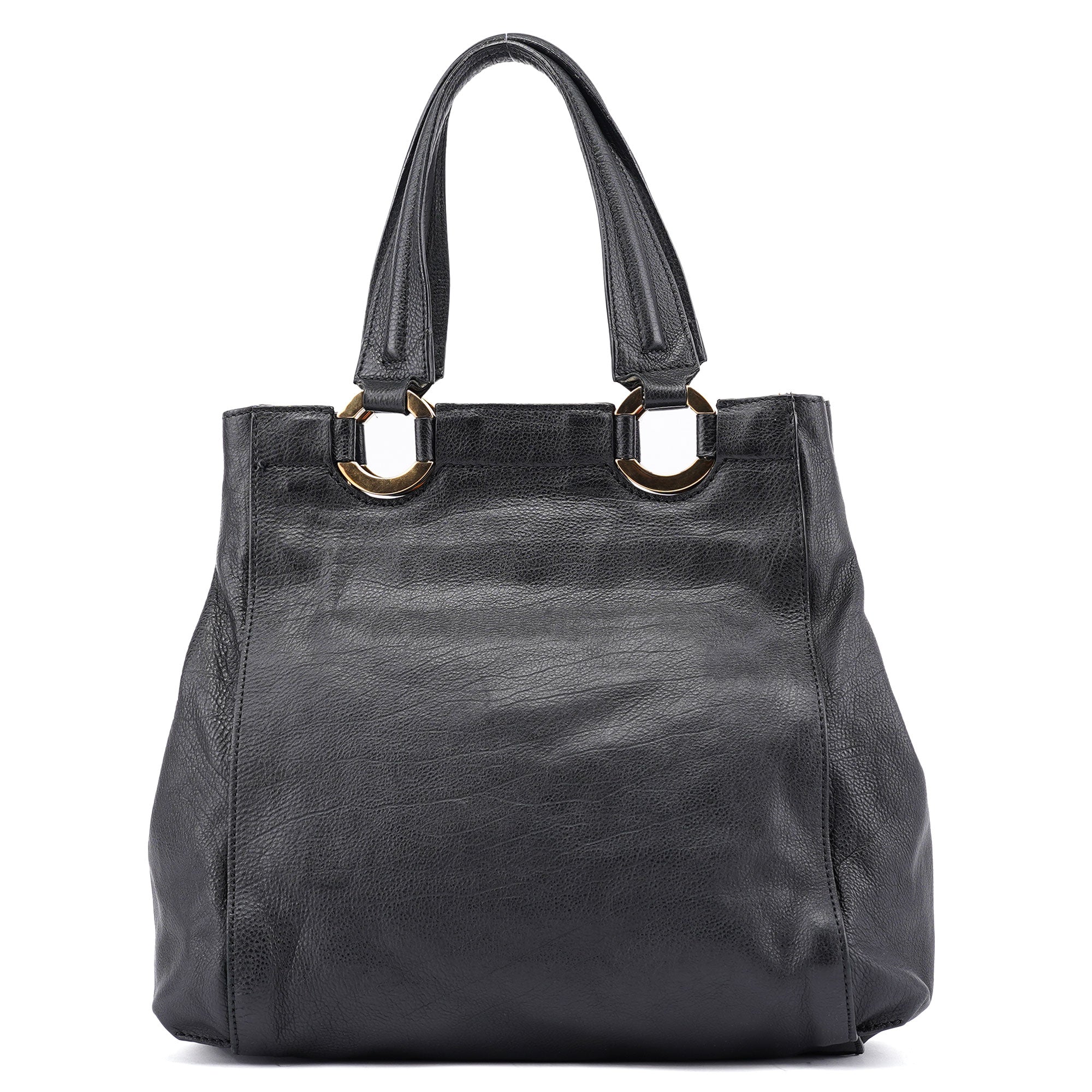 Chloé Black Leather 2-Way Tote Bag