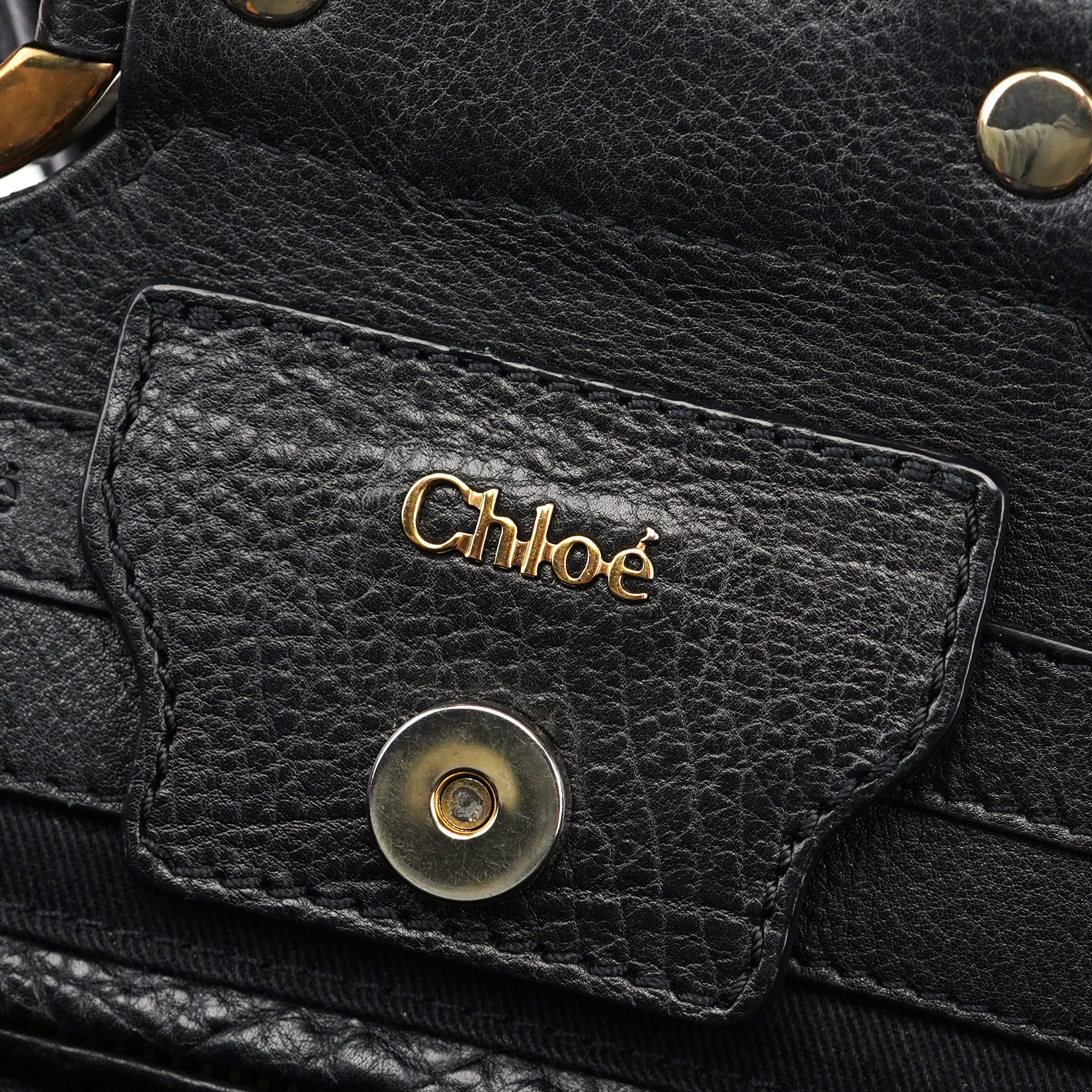 Chloé Black Leather 2-Way Tote Bag